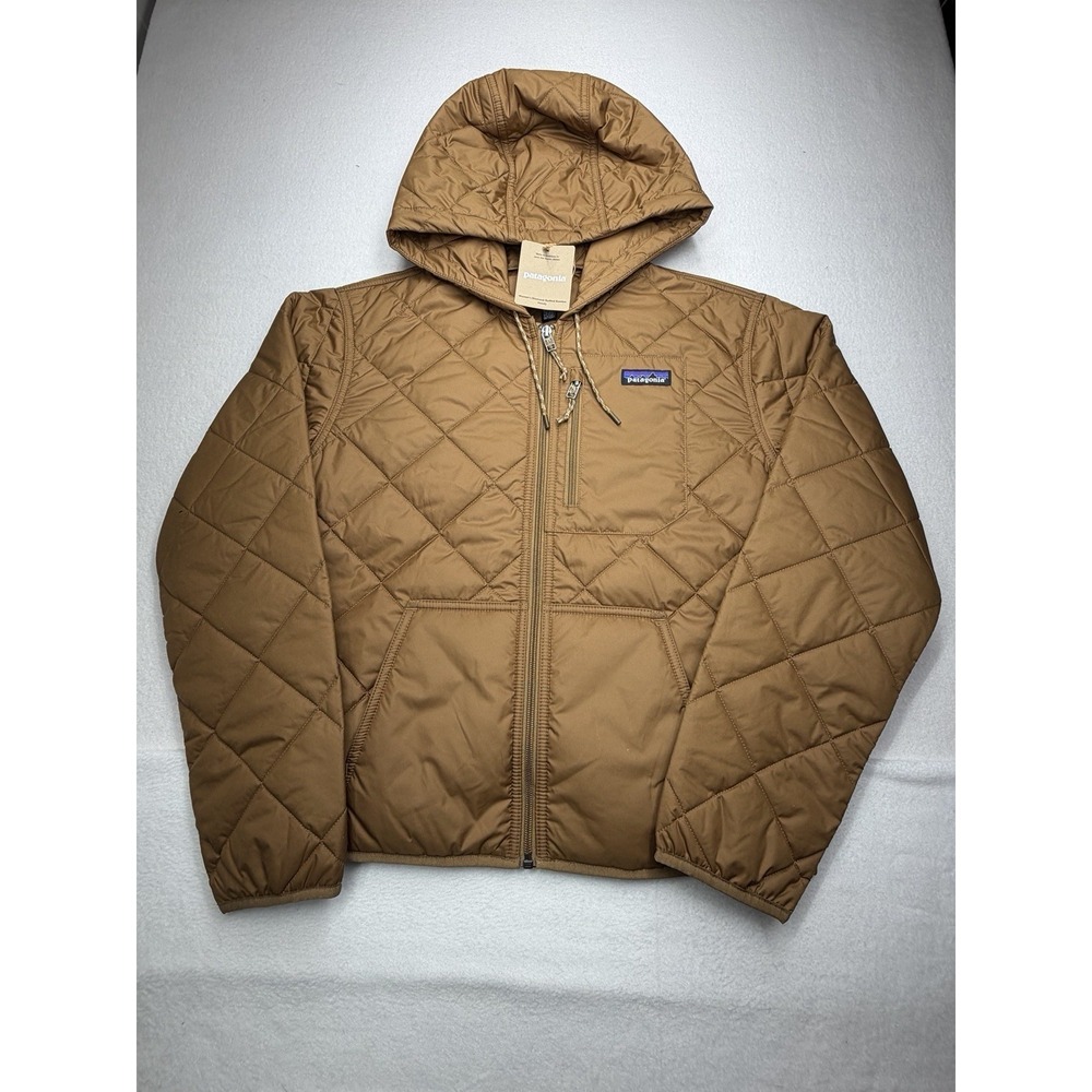 Patagonia Women's Diamond Quilted Bomber Hoodie Deer Brown Size XL NWT $199 ORG